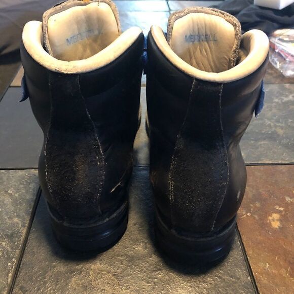 Vintage Merrell Black Leather Ski Boots, Men’s 9 1/2 main image 3